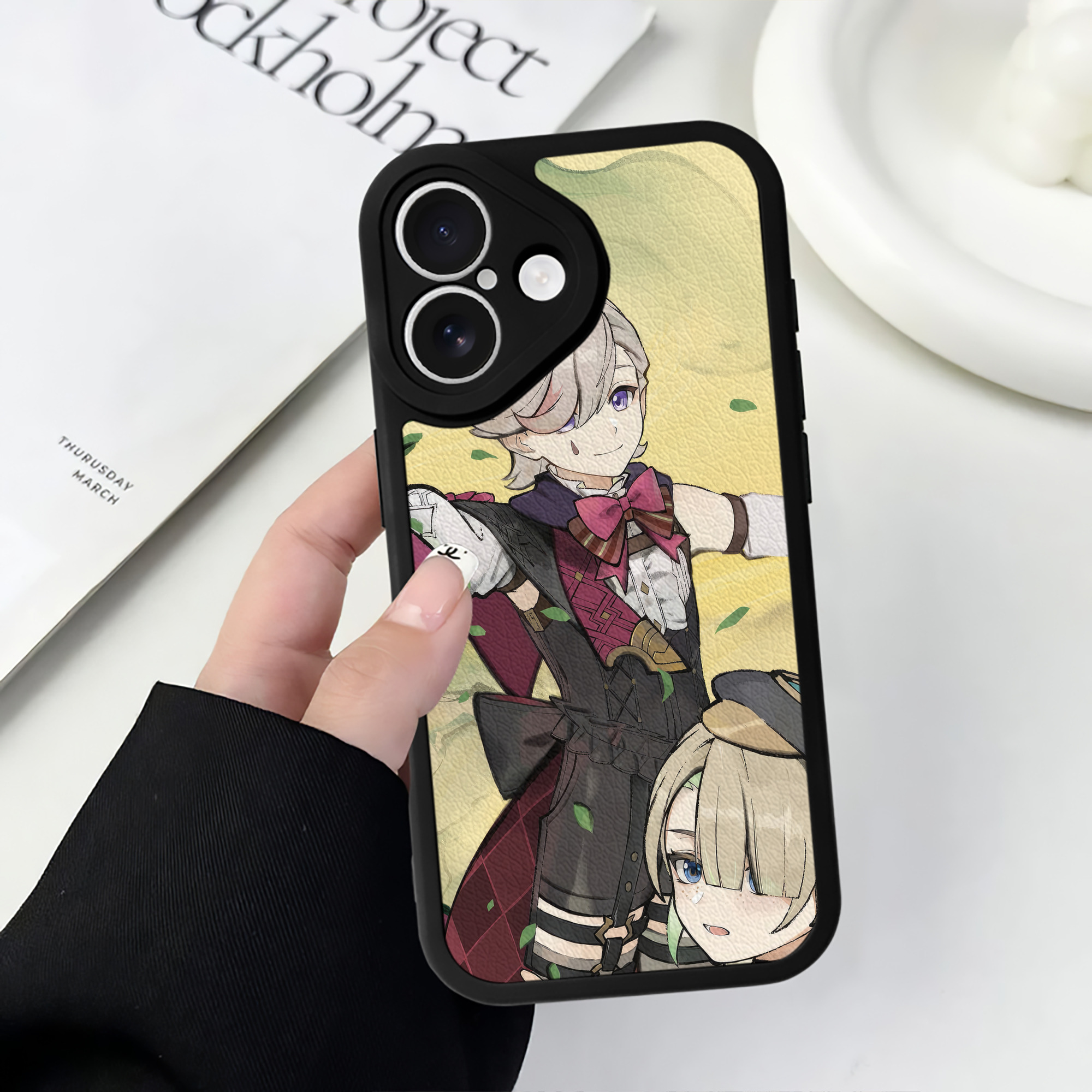 げんし神 genshin 【iPhone 16シリーズ対応】シリコンスマホケース（レザー調） 材質：シリコン